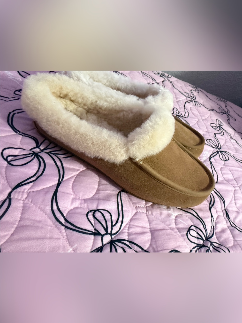 UGG Women's Chestnut Suede Shearling-Lined Slippers